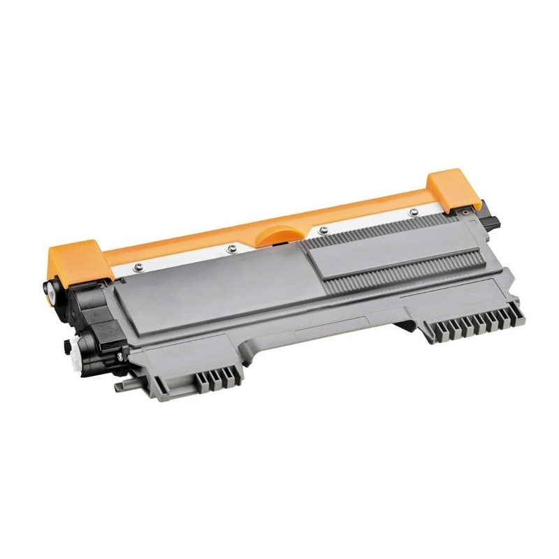 Toner de impressora cinzento com detalhes laranja e preto
