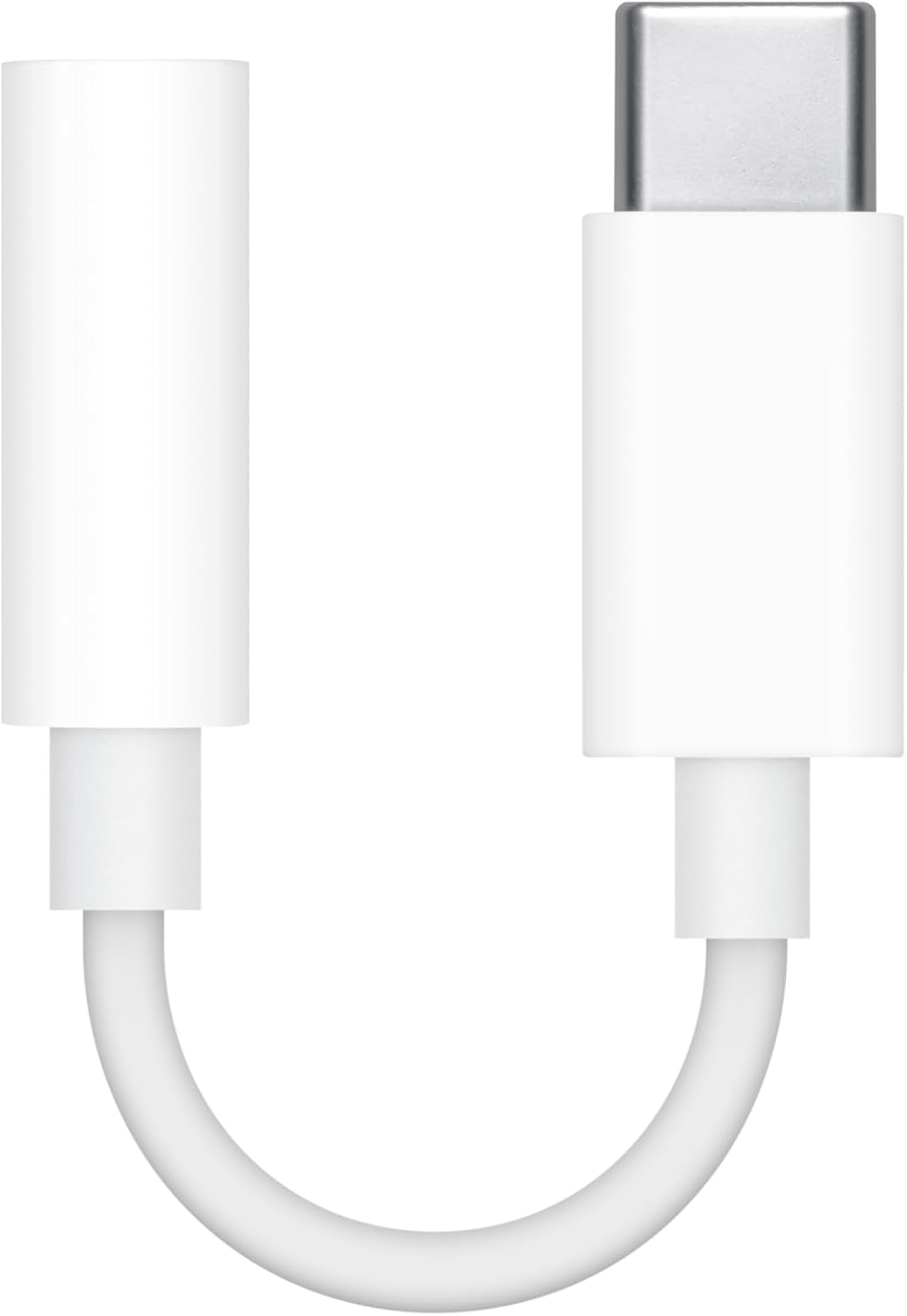 Adaptador USB-C branco para jack 3,5 mm