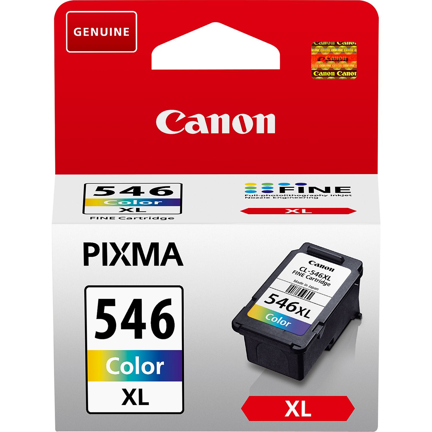 Embalagem de cartucho de tinta colorida Canon PIXMA 546 XL