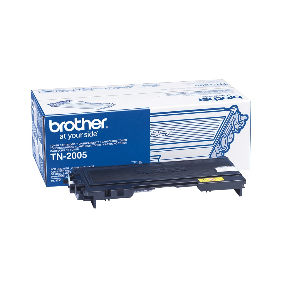 Cartucho de toner Brother TN-2005 com caixa azul e branca