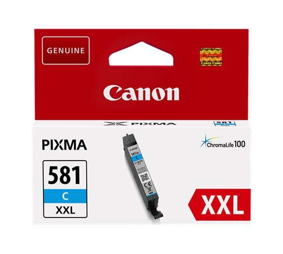 Embalagem de tinta Canon PIXMA 581 C XXL azul ciano