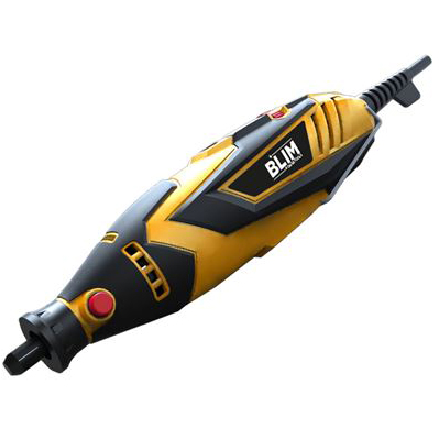 Ferramenta rotativa elétrica amarelo e preto com botão vermelho e cabo preto