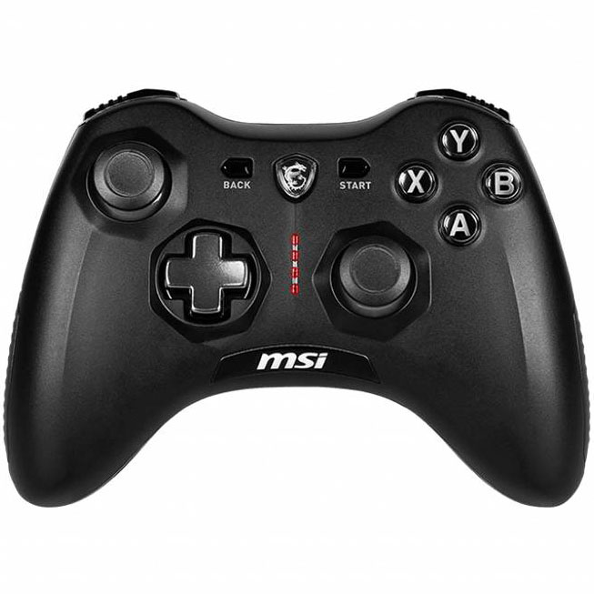 Comando preto MSI para videojogos com botões e joysticks