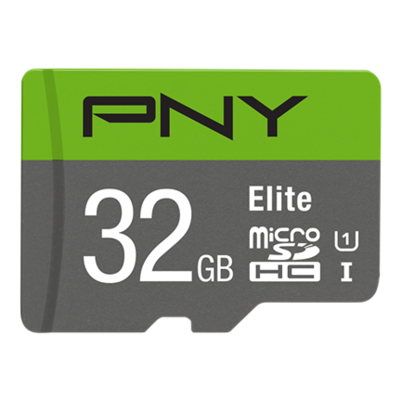 Cartão memória microSD PNY 32GB Elite verde e cinzento