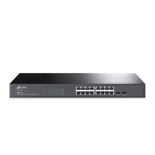 Switch de rede TP-Link TL-SG2216 com 16 portas Gigabit e 2 SFP