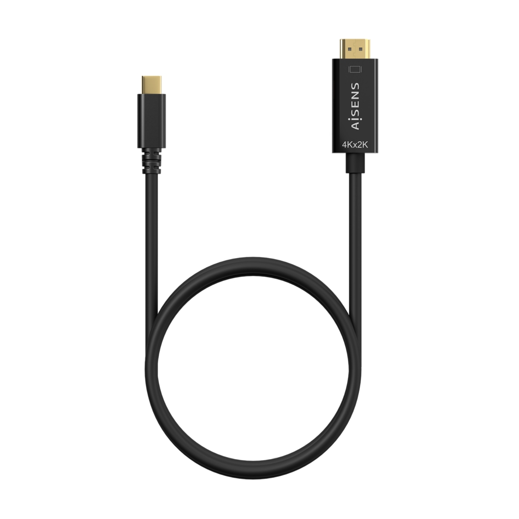 Cabo HDMI para USB-C preto com texto AISEnS e 4Kx2K