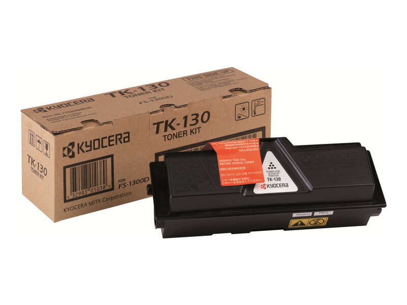 Kit de toner TK-130 Kyocera preto com caixa castanha