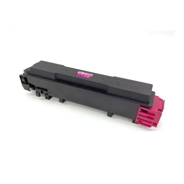 Cartucho de toner preto com detalhes rosa para impressora