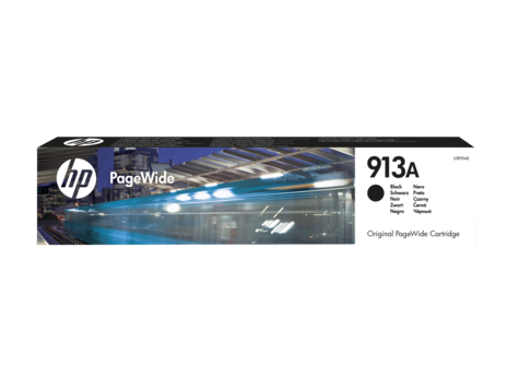 Cartucho de tinta preto HP PageWide 913A em embalagem retangular
