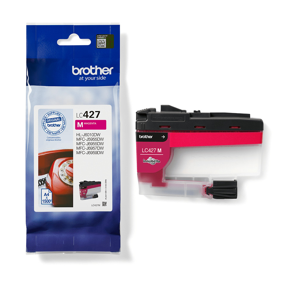 Cartucho de tinta Brother LC427 M magenta com embalagem azul