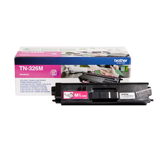 Cartucho de toner Brother TN-326M magenta com embalagem