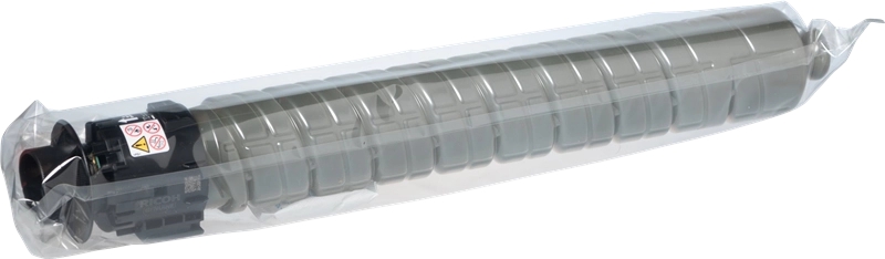 Cartucho de toner Ricoh preto embalado em plástico transparente