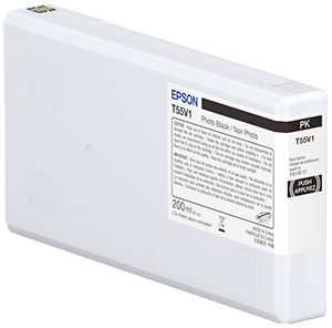Cartucho de tinta Epson Photo Black T55V1 PK branco retangular