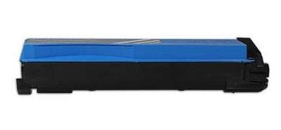 Tinteiro azul para impressora com corpo preto e tampa azul