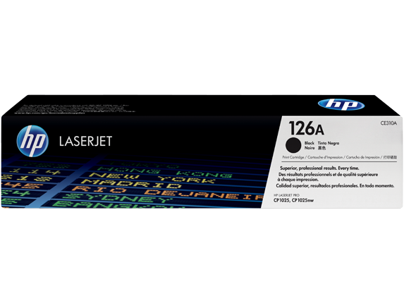 Caixa de toner HP LaserJet 126A preto para impressoras