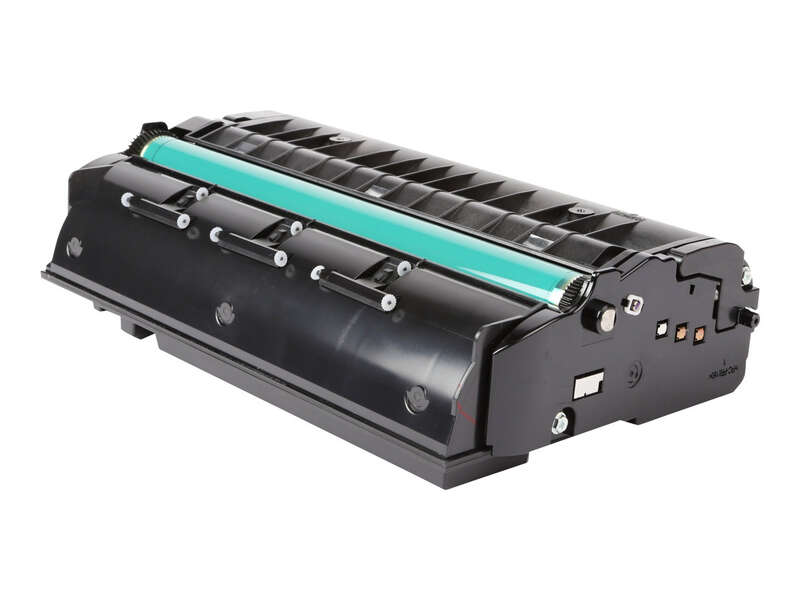 Toner preto de impressora com cilindro verde