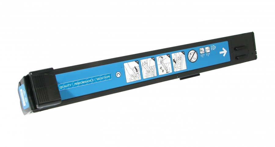 Esvaziador preto com etiqueta azul e ilustrações de uso