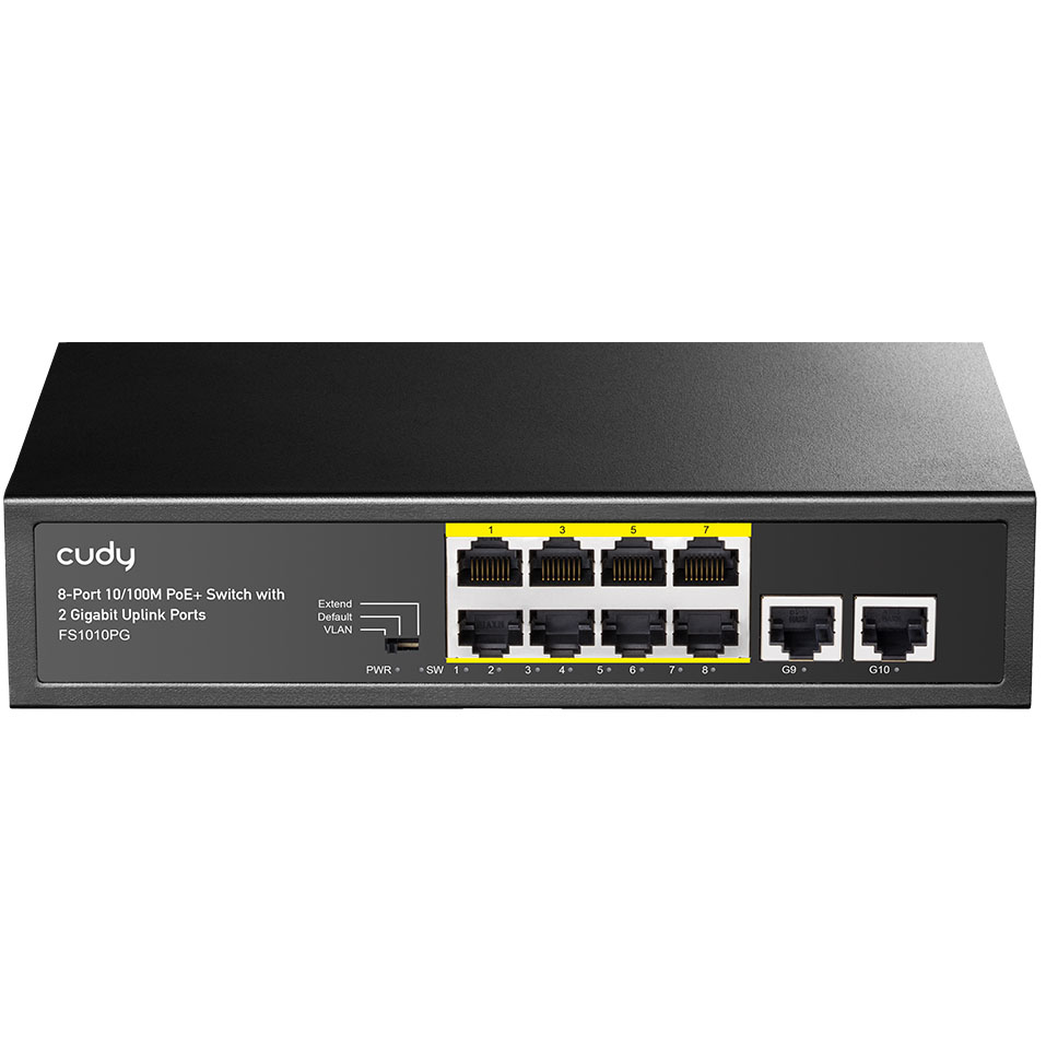 Switch de rede Cudy preto com várias portas Ethernet