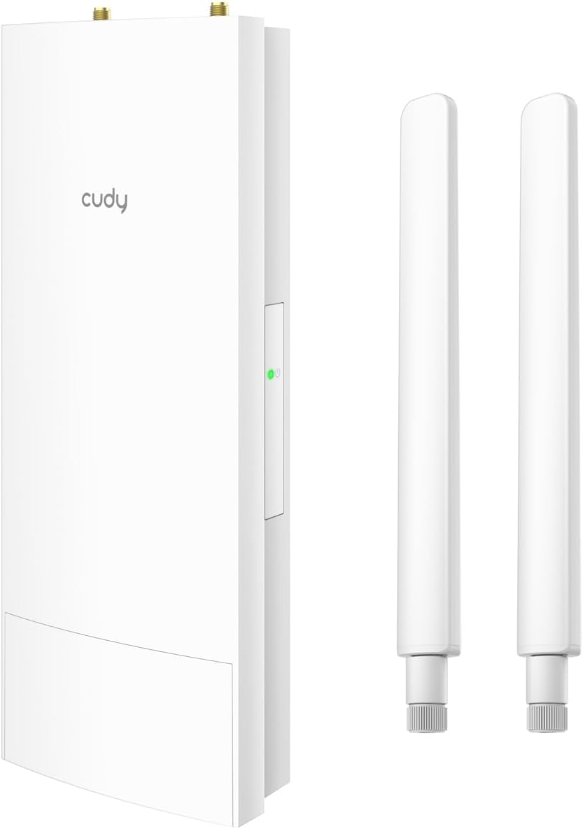 Roteador Wi-Fi branco Cudy com duas antenas destacadas