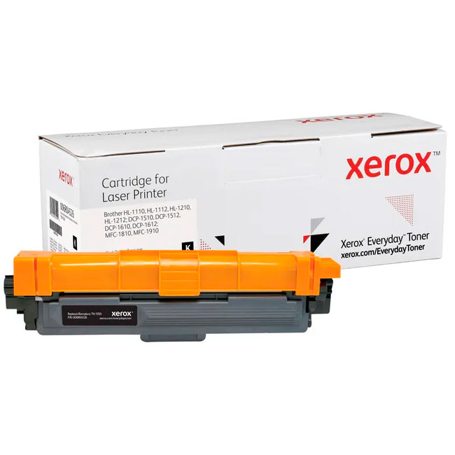 Toner para impressora Xerox com tampa laranja e embalagem branca