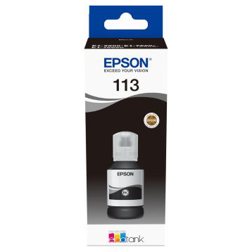 Embalagem de tinta Epson 113 com frasco preto
