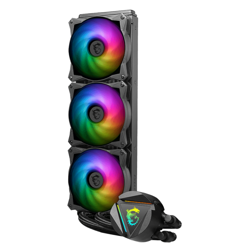 Sistema de refrigeração líquida para computador com ventoinhas RGB coloridas