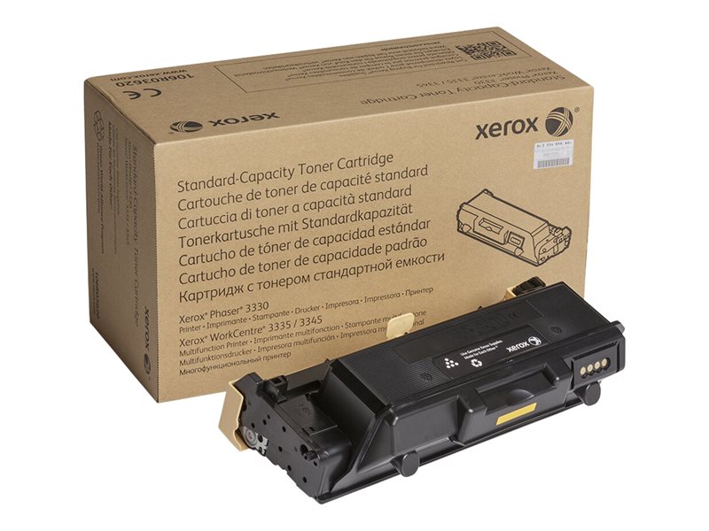 Toner de impressora Xerox com embalagem de cartão castanho