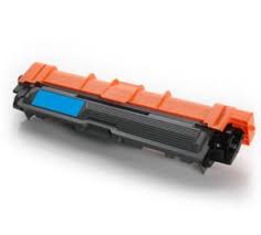 Cartucho de toner preto com tampa laranja e adesivo azul claro