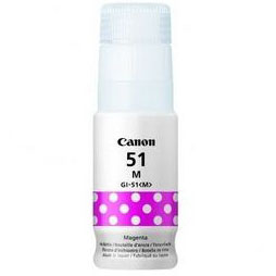 Tinteiro Canon 51 M magenta com etiqueta roxa em pontos brancos