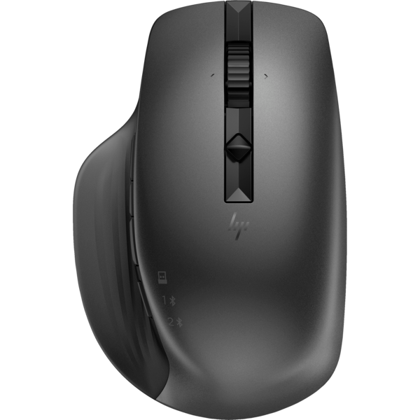 Rato sem fios preto com botões laterais e roda de scroll