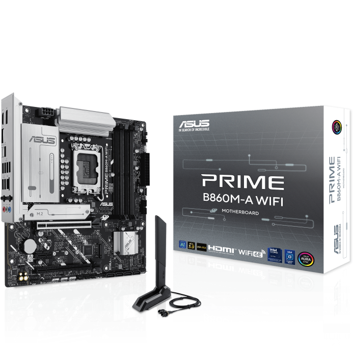 Placa-mãe ASUS Prime B860M-A WiFi com caixa e antena
