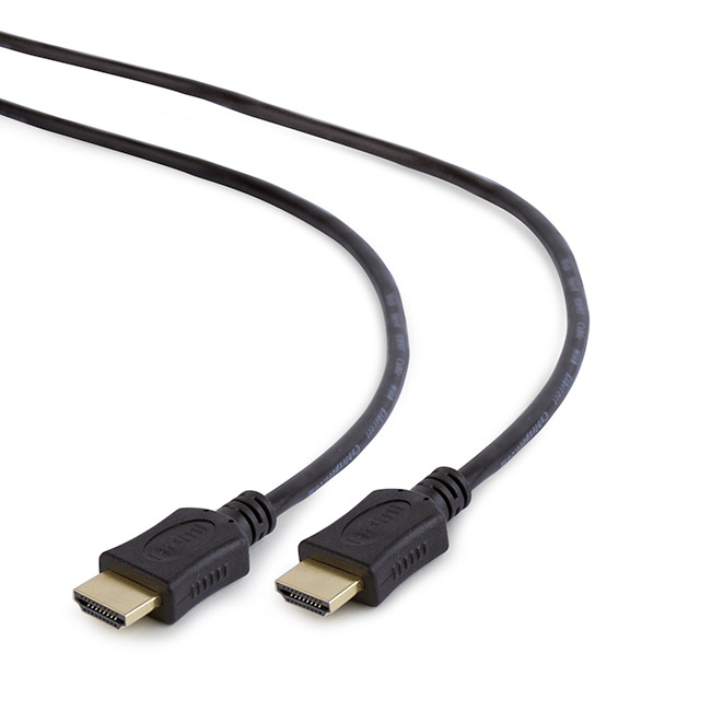 Cabo HDMI preto com conectores dourados