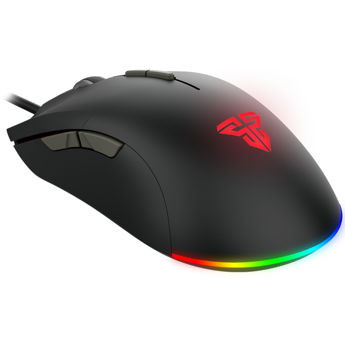 Rato de computador preto com luz LED RGB e logótipo iluminado