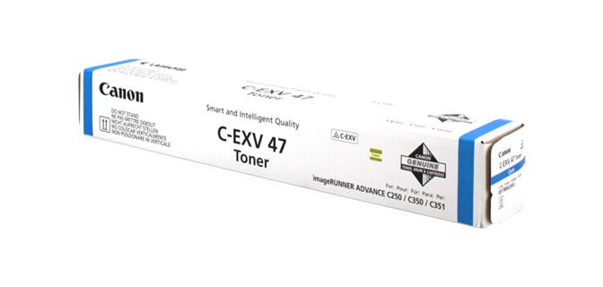 Embalagem branco e azul para toner Canon C-EXV 47