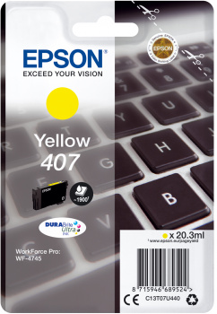 Cartucho de tinta Epson amarelo 407 para impressora WorkForce Pro