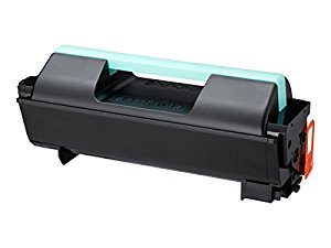 Cartucho de toner preto para impressora com tambor verde claro e detalhes laranja