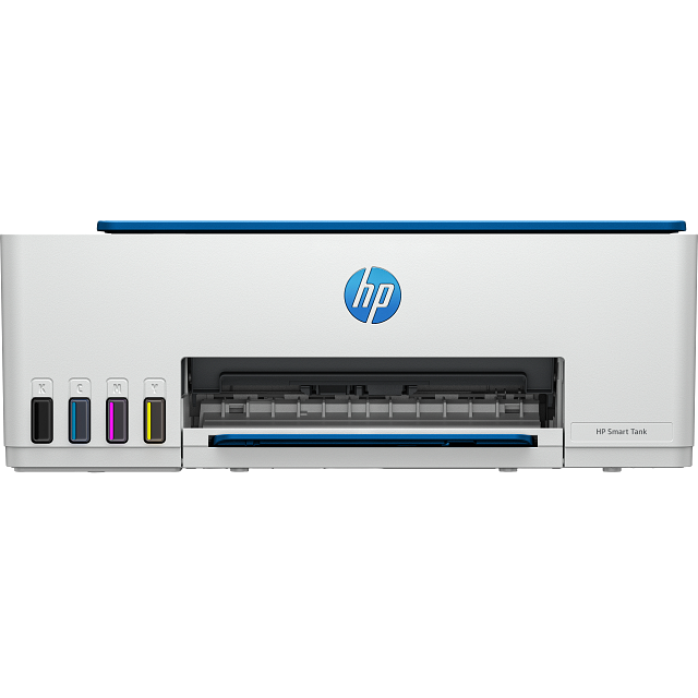 Impressora HP Smart Tank branca com depósito de tinta colorido