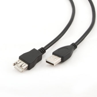 Cabo USB preto com conectores tipo A