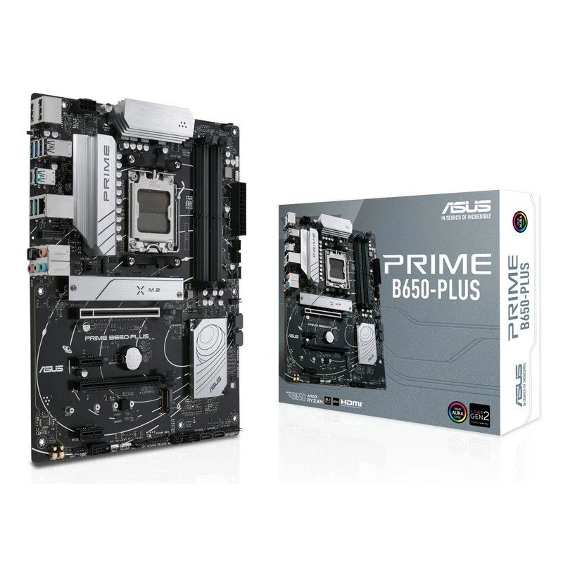 Placa-mãe ASUS PRIME B650-PLUS com caixa à direita