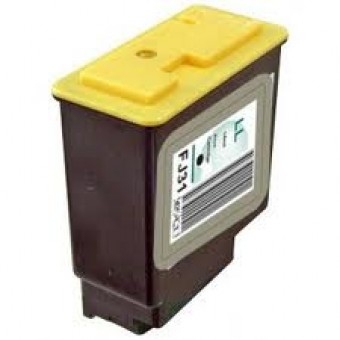 Cartucho de tinta amarelo com rótulo e código de barras