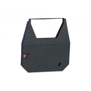 Fita preta de impressora ou máquina de escrever com estrutura plástica.