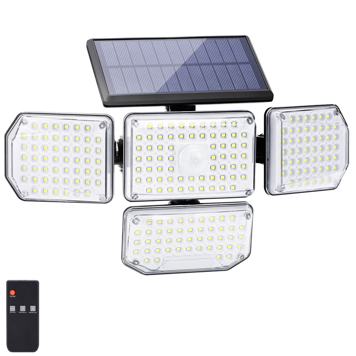 Luz exterior LED com painel solar e comando remoto preto