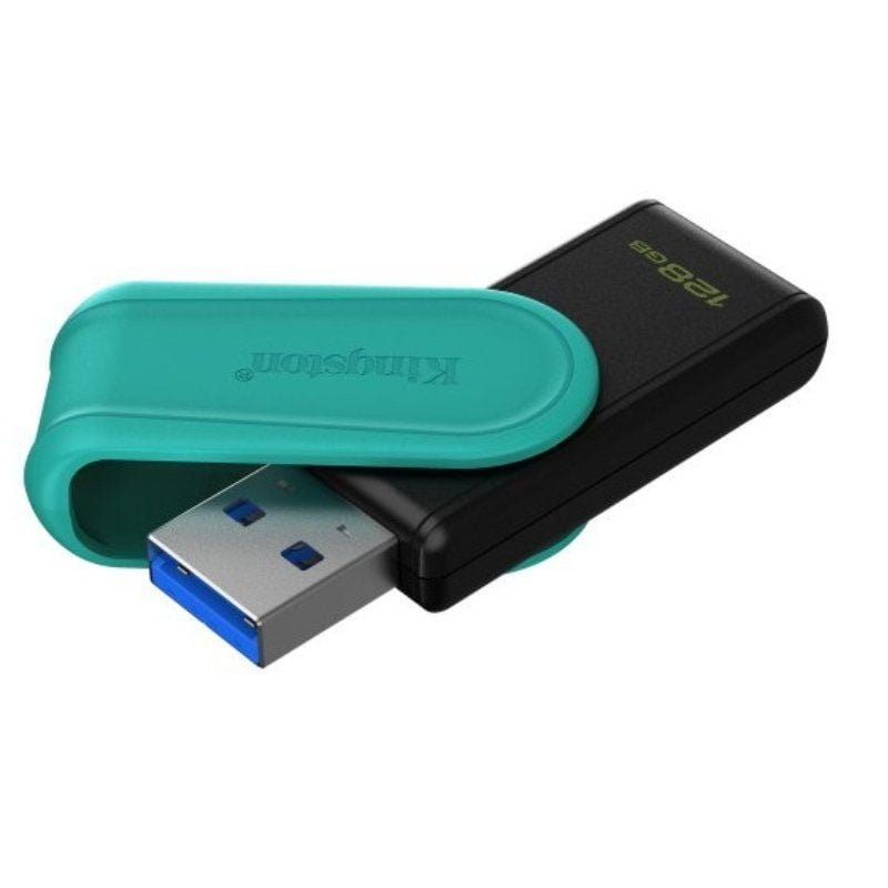 Pen drive Kingston preto e azul turquesa 128 GB USB 3.0