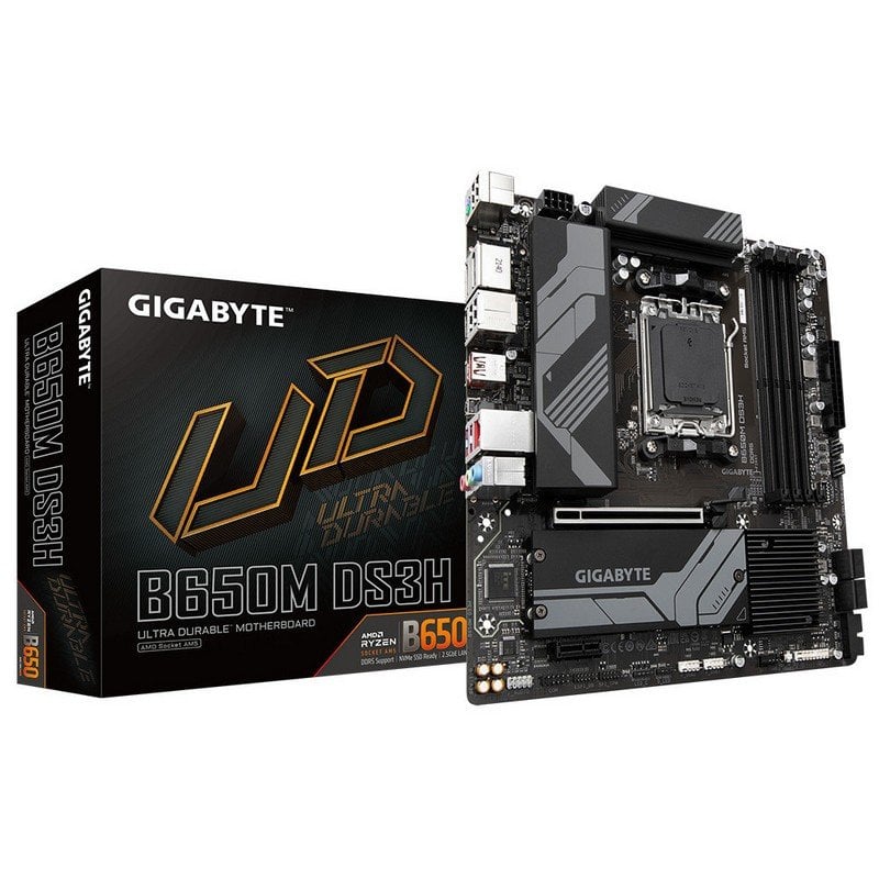 Placa-mãe Gigabyte B650M DS3H com embalagem