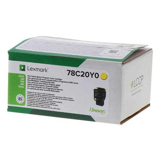 Caixa de cartucho de toner amarelo Lexmark 78C20Y0
