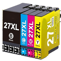 Conjunto de quatro tinteiros 27XL coloridos para impressora