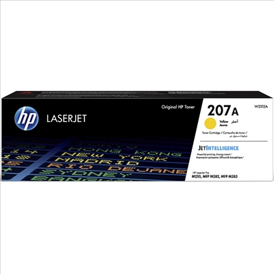 Embalagem de toner HP LaserJet amarelo 207A