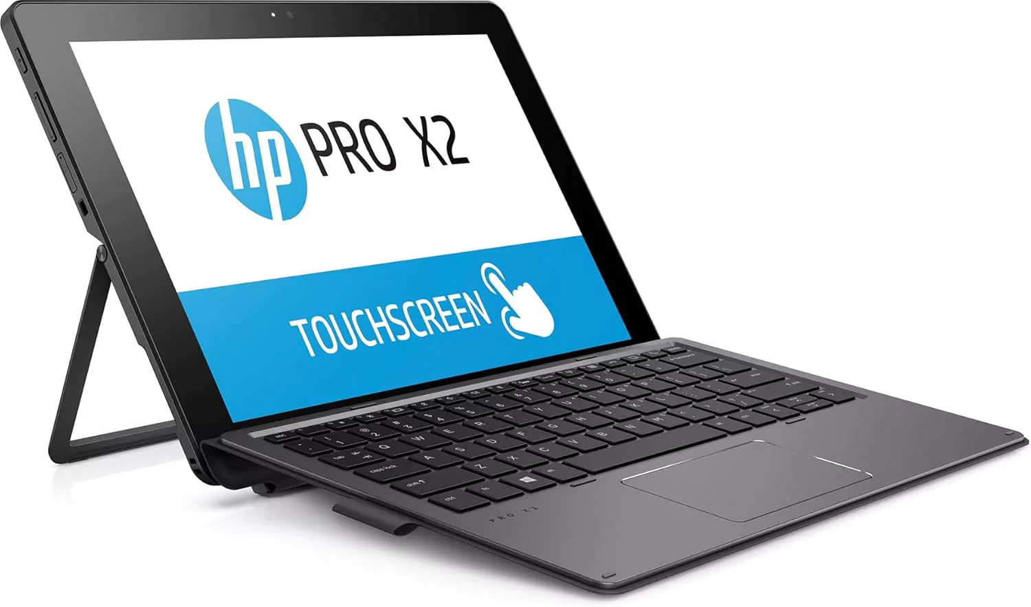Computador portátil tablet hp PRO X2 touchscreen com teclado preto e suporte