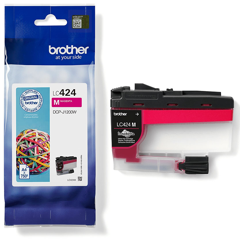 Cartucho de tinta Brother magenta LC424 M para impressora DCP-J1200W com embalagem