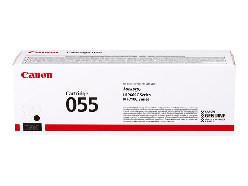 Embalagem branca de toner Canon Cartridge 055 para impressoras i-SENSYS